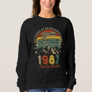 Sweatshirt 35th Birthday 35 Years Awesome Since October 1987