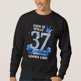 Sweatshirt 37 ans et fabuleux I Blue Black Party Groupe Photo