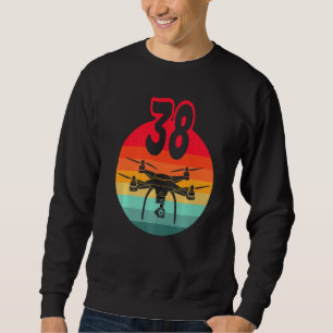 Sweatshirt 38e Anniversaire I Télécommande Rétro Drones Avec 