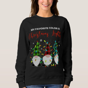 Sweatshirt 3 Gnomes nordiques Suédois Xmas Lights Nisse Tomte
