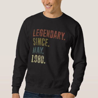 Sweatshirt 42e anniversaire Légende Vintage depuis mai 1980