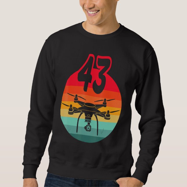 Sweatshirt 43e Anniversaire I Télécommande Rétro Drones Avec  (Devant)