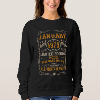 Sweatshirt 44 ans Vintage janvier 1979 44e anniversaire