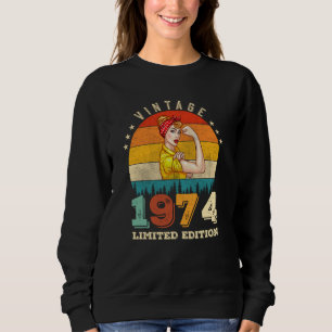 Sweatshirt 48 Year Old 1974 Vintage 48th Birthday Gifts women