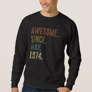 Sweatshirt 48e anniversaire Vintage stupéfiant depuis mai 197