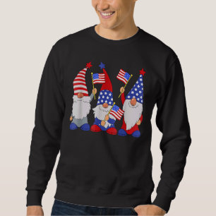 Sweatshirt 4 juillet 2022 Patriotic Gnomes American Usa 1