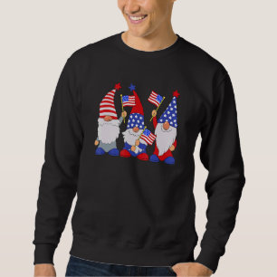 Sweatshirt 4 juillet 2022 Patriotique Gnomes Américain Usa