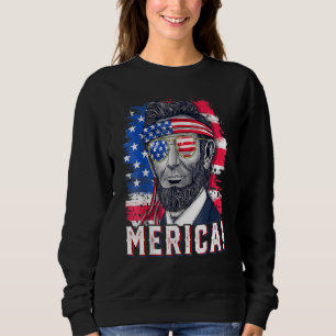 Sweatshirt 4 juillet Abraham Lincoln Lunettes de soleil Ameri