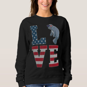 Sweatshirt 4 juillet Décor Amour Patriotique Manatee American