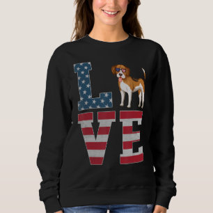 Sweatshirt 4 juillet Décor Patriotique Amour Beagle Chien Amé