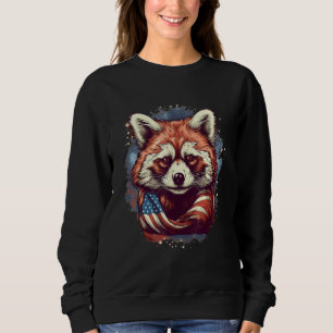 Sweatshirt 4 juillet Drapeau américain Panda roux 2