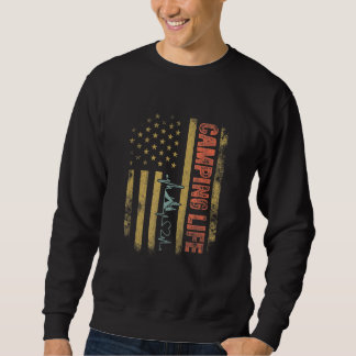 Sweatshirt 4 Juillet Heartbeat Camper Patriotic Feu de camp
