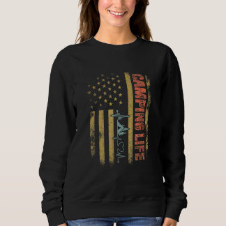 Sweatshirt 4 Juillet Heartbeat Camper Patriotic Feu de camp