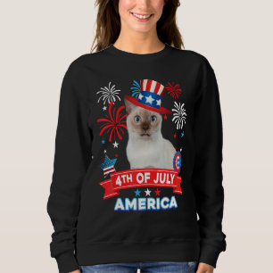 Sweatshirt 4 juillet jour de fête patriotique chat tonkinois