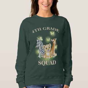Sweatshirt 4e année Squad Neon zoo sauvage Retour à l'école