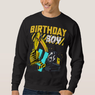 Sweatshirt 4e anniversaire Excavateur Véhicule de constructio