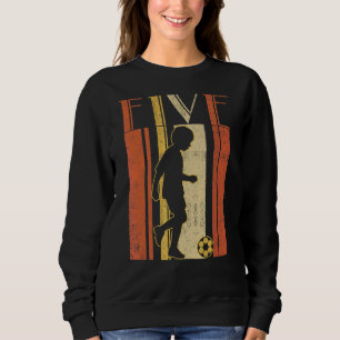 Sweatshirt 5e anniversaire Soccer Sport Boys Retro Né en 2017