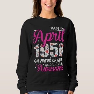 Sweatshirt 64e anniversaire stupéfiant depuis avril 1958 Flor