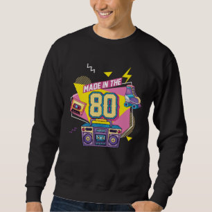 Sweatshirt 80s Music Party Radio Roller patinage Né dans les
