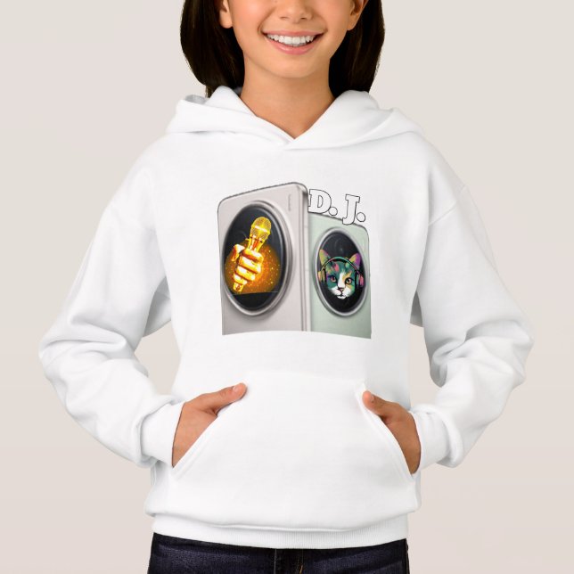 Sweatshirt à capuche pour fille avec design numéri (Devant)
