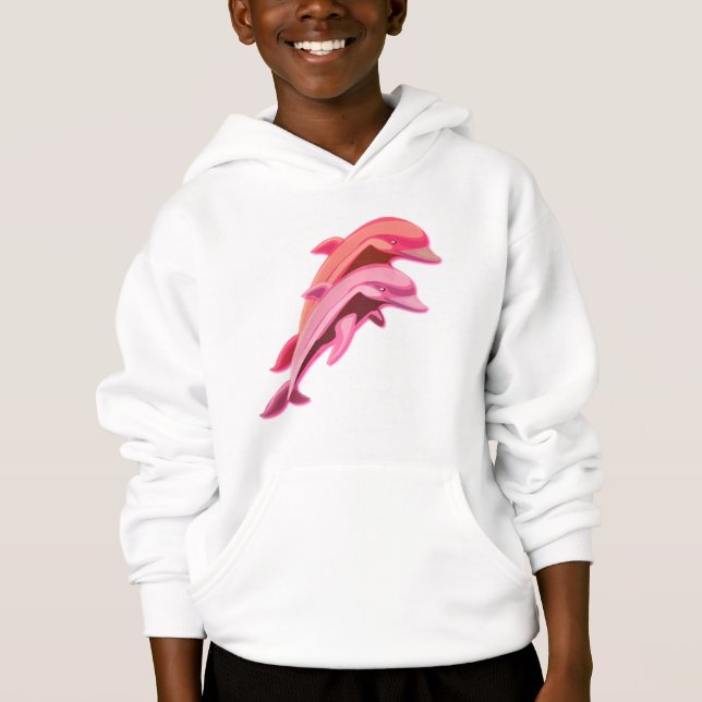 Sweatshirt à capuchon de conception rose de (Devant)
