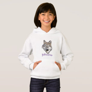 Sweatshirt à capuchon de la fille Loup de Yellows