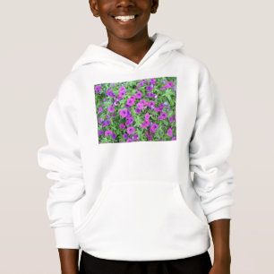 Sweatshirt à capuchon de pétunias violet