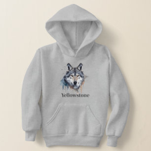 Sweatshirt à capuchon supérieur du garçon Wolf Yel
