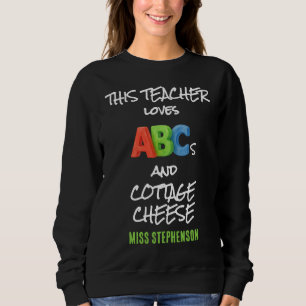 Sweatshirt ABC de l'amour personnalisés et professeur de from