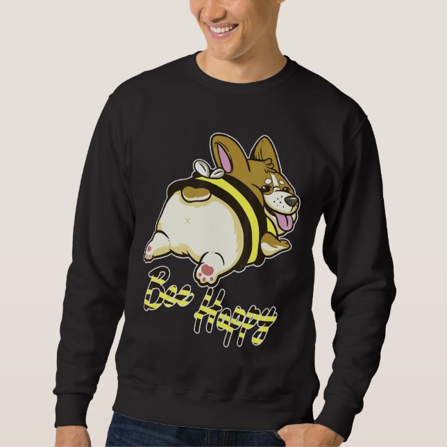 Sweatshirt Abeille Corgi Heureux Avec Costume Abeille (Devant)