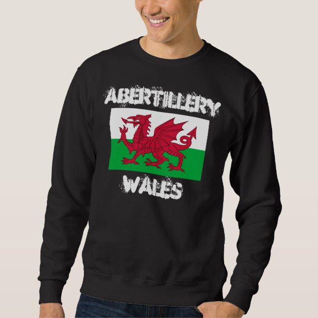 Sweatshirt Abertillerie, Pays de Galles avec drapeau gallois (Devant)