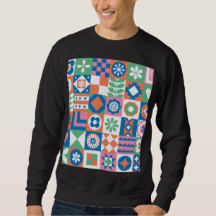 Sweatshirt Abstrait Floral Scandinavian Folk Motif
