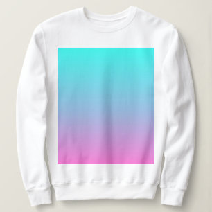 Sweatshirt abstrait rose cinglé bleu turquoise ombre