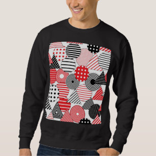 Sweatshirt Abstrait vintage : points et bandes