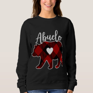 Sweatshirt Abuelo Bear Buffalo de Noël Plaid Red White
