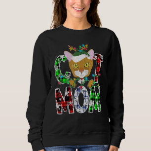 Sweatshirt Abyssinian Chat Maman Lights Jeu de Noël Pajama Re