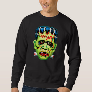 Sweatshirt Adorables Masque Monstre Vert