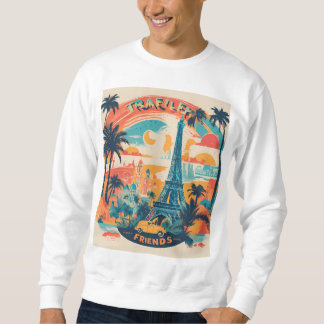 Sweatshirt Adventure Await : Wanderlust Travel T-Shirt Design