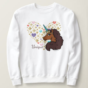 Sweatshirt Afro Unicorn Design cardiaque unique