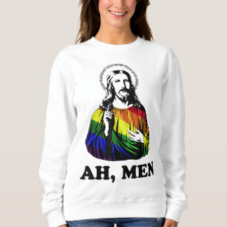 Sweatshirt Ah Men Funny Jesus Christian Rainbow LGBT, Fierté 