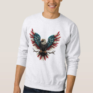 Sweatshirt Aigle rustique patriotique américain/américain cha