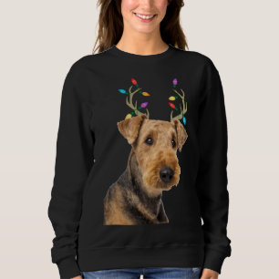 Sweatshirt Airedale Terrier Reindeer Chien de Noël