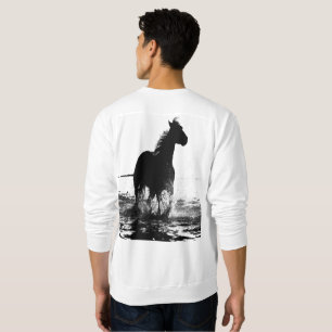 Sweatshirt Ajouter votre propre texte Pop Art Running Horse H