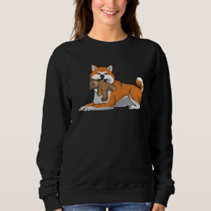 Sweatshirt Akita Inu Chien Avec Animal Stuffé Et Coeurs