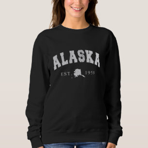 Sweatshirt Alaska AK Retro Cadeau Vintage Hommes Femmes Enfan