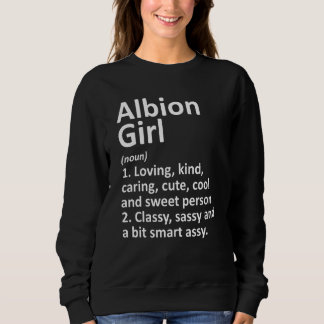 Sweatshirt Albion Girl Mi Michigan Funny City Accueil Racines