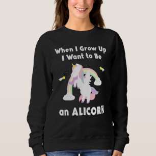 Sweatshirt Alicorne Quand Je Crois À La Unicorne Rainbow Past