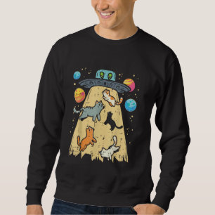 Sweatshirt Alien Enlèvement Chats UFO Soucoupe volante Espace