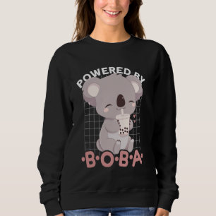 Sweatshirt Alimenté par Boba Koala Kawaii Bubble Tea Anime Ne