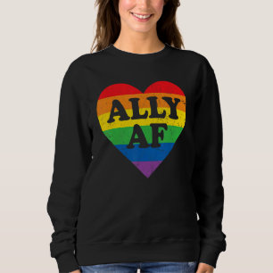 Sweatshirt Allié AF LGBT Cœur Arc-en-ciel LGBTQ Mois de la fi